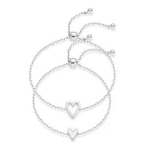 Matching Heart Bracelets for Women Heart Charm & BFF Friendship Styles Plated Hypoallergenic Adjustable" Perfect for Unity and Friendship