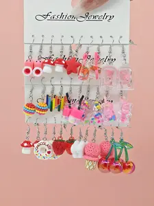 32pcs Fun Series Earring Set Birthday Gift Holiday Present, Stylish Jewelry Collection, Perfect for Special Occasions & Daily Wear