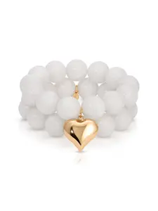 Luck and Love Bone Heart Bracelet Set