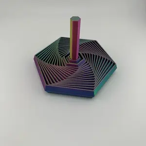 Hexogon Fractle Fidget Figurine with Stick Awesome Back To School Gift Colorful Geometric Design Unique Desk Accessory for Students