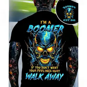 Crazymoda Boomer I'm A Boomer If You Don't Want Your Feelings Hurt  Year Skull T-shirt