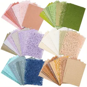 96-Sheet Textured Scrapbook Paper & Mesh Fabric Set, Mixed Papers for Journaling, Card Making & Craft Embellishments