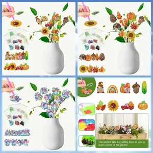 A 9-piece Christman-style diamond painting set with owl pattern style, hand-painted art flower arrangement with diamond inlay, DIY hand-painted flower arrangement handicrafts, suitable for home decoration, room decoration and living room decoration