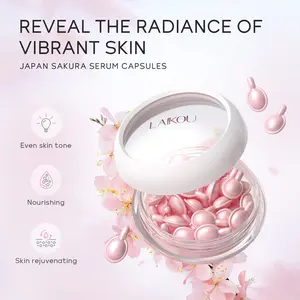 Sakura Capsule Serum 30 Capsules 0.5ml , Japanese Cherry Blossom Brightening Ampoule , Antioxidant Glow & Deep Hydration, Hydrating, Boosts skin radiance , Single Use Travel Size , Perfect for Camping Hiking