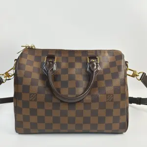 Pre-owned Louis Vuitton canvas Crossbody Bags Speedy Bandoulière 25 in Damier Ebene Coated KY02489[BF 12Z]