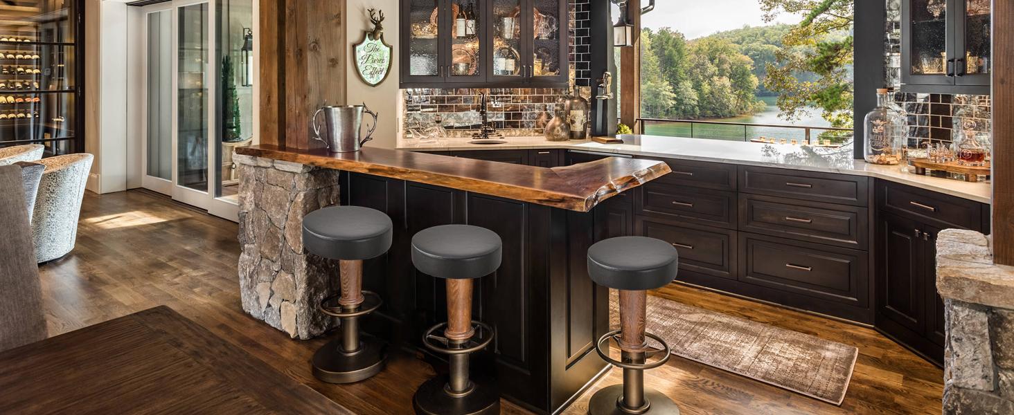 CRFATOP Bar Stool Covers Round Set of , Waterproof PU Seat Covers With Elastic Bands, Chair Covers Washable Cushion Slipcover for 12-15 Inch