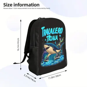 BIIHUDU Italian Brainrot Meme Backpack - Large Capacity Thickened School Bag, Heavy-Duty Laptop Backpack for Men, College, Travel, Work - Durable Zipper Closure Backpack for Daily Commute &, Backpack for School, Casual Style Bag, Comfortable Straps