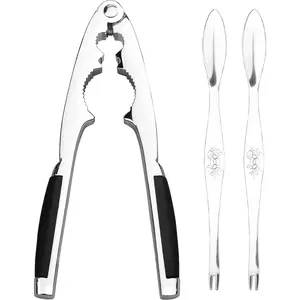 Nut Crackers for All Nuts, Pecan, Walnut Nut Crackers with 2 Picks Heavy Duty Shell Seafood Cracker Tool