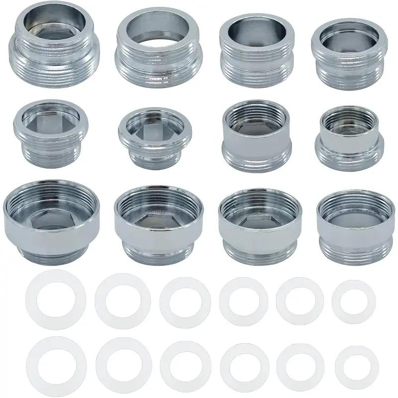 12 Count Faucet Adapter Kit Kitchen Aerator Male To Female Male Faucet Water Hose Adapter(Faucet Adapter Various Sizes)
