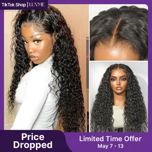 LUVME Water Wave Glueless Flexi-Fit Invisible Drawstring 13x4 HD Lace Fluffy Curly Wig Pre-Cut Lace Pre Bleached Pre Plucked Limited Time Offer TikTok Exclusive #luvmenewarrivals