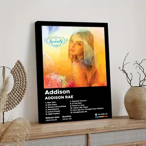 Addison Rae Wall Decor Art, Waterproof Canvas Poster, Artistic Poster for Bathroom, Bedroom, Kitchen and Living Room, and A Perfect Gift for Homem, Modern Home Decoration Floral Abstract Design