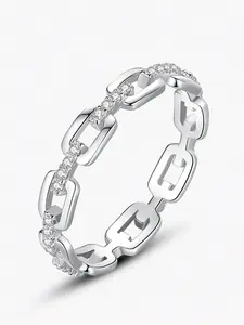 1 PC Elegant Cubic Zirconia Ring Stackable Engagement Ring For Women For Wedding Engagement Band Jewelry Gift