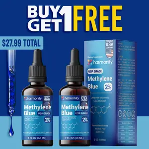 HARMONIFY Methylene Blue 60 ML 2 Pack (2 FL OZ) USP Grade 2% Solution