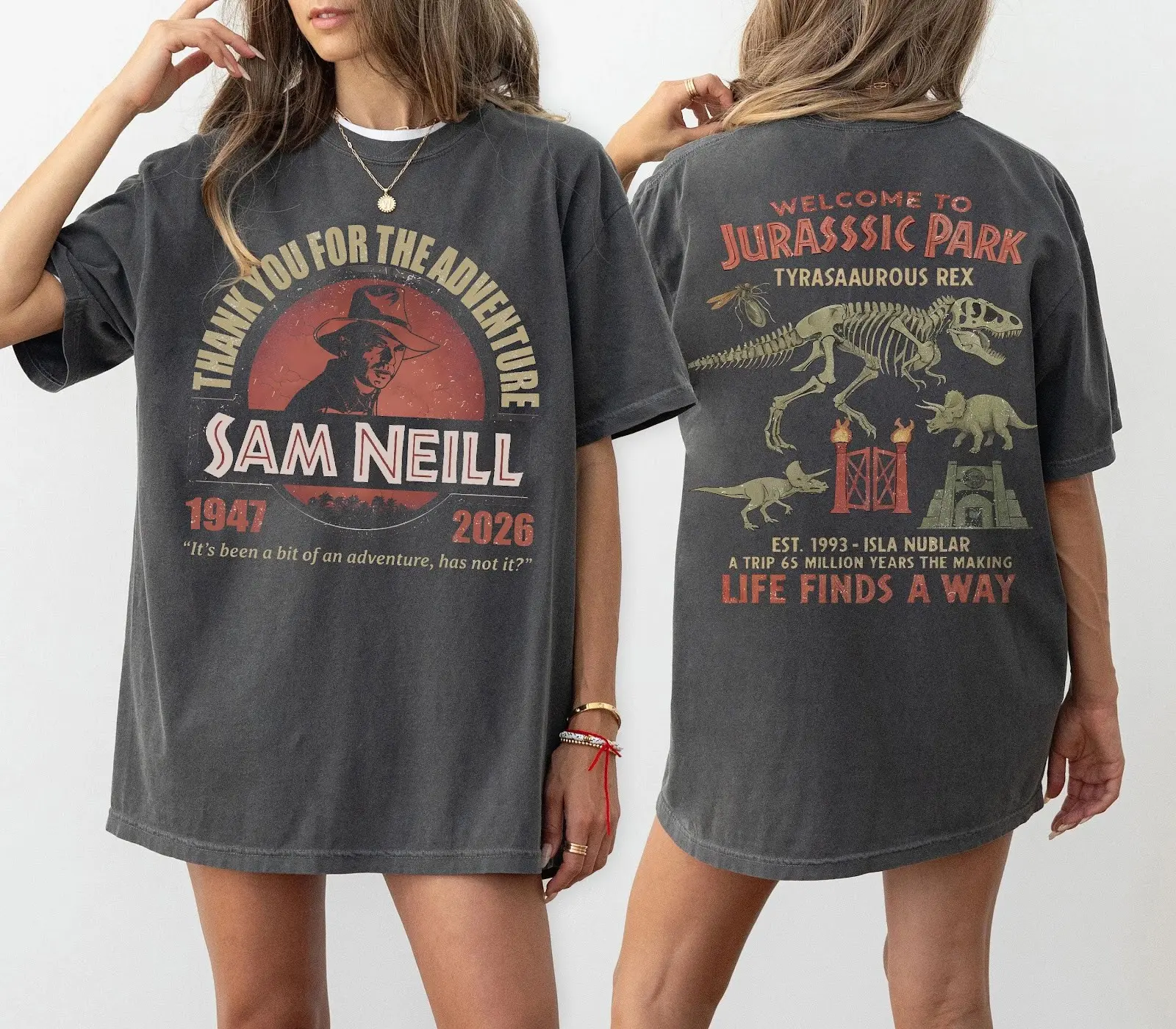 Vintage Sam Neill Memorial 1947–2026 Comfort Colors Graphic Shirt, Rip Dr Alan Grant Jurassic Park Actor T-Shirt, Retro 90s Movie Legend Adventure Tee