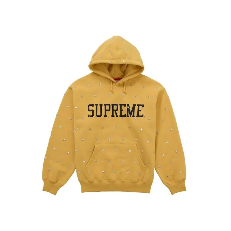 Supreme Men's Stars Studded Hooded Sweatshirt Dusty Gold, from StockX
