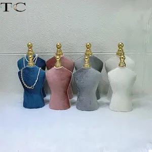 High-End Velvet Jewelry Jewelry Necklace Display Portrait Neck Window Necklace Display Jewelry Rack