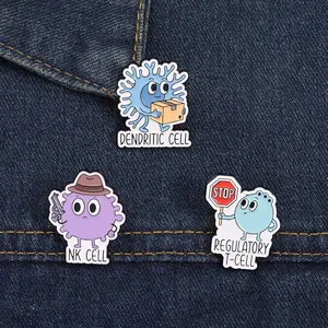 Spring New Brooch -3PCS Cartoon Cell Series Badge Pin, Fashionable and Cute Brooch, Suitable for Decoration on Backpacks and Clothing, Exquisite Gift, Perfect for Giving Gifts