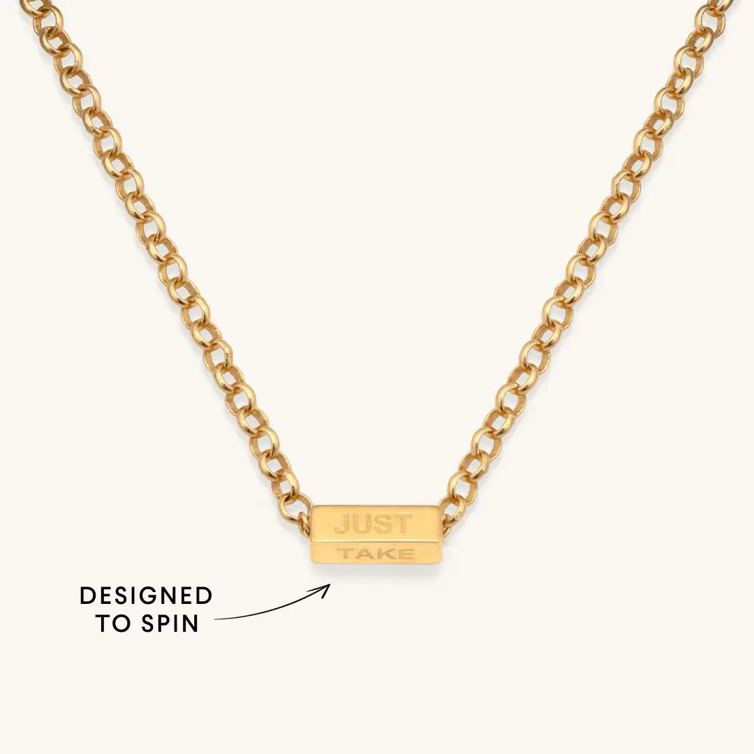 Little Words Project - Just Take Your Time Spinner Necklace | 14K Gold Plated, Affirmation Spinner | Mindfulness Necklace Little Words Project - Just Take Your Time Spinner Necklace | 14K Gold Plated, Affirmation Spinner | Mindfulness Necklace