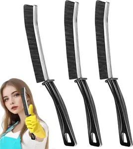 3Pcs Hard-Bristled Crevice Cleaning Brush, Multifunctional Thin Gap Scrub Brush, Bathroom Cleaner Tools for Household Use, Kitchen, Window, Toilet, Grout, Faucets, Car BSFRNF