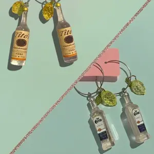 Variety Cocktail Hoop Earrings - Corona Lime | Tequila Lime | Vodka Lemon