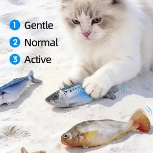 Interactive Flopping Fish Cat Toy, 3-Piece Colorful Fun Variety Pack with USB Rechargeable Cable, Ideal for Hunting, Chase Game & Exercise Boost