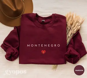 Montenegro Sweatshirt, Montenegro Hoodie, Montenegro Shirt, Montenegro Gift, Montenegro Flag Pullover, Montenegro Souvenir, Travel Sweater