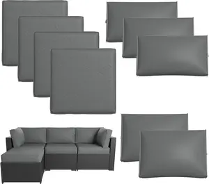 【Only Cushion】Aoxun Patio Furniture Cushions for Outdoor Furniture Set of 4, Thick Replacement Patio Couch Cushion for Outdoor Furniture, 7-Piece Splashproof Fade Resistant Outdoor Couch Cushions