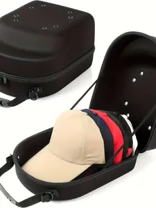 Hard Shell Travel Hat Storage Box Organiser with Shoulder Strap, Lightweight Durable, Holds Up to 6 Baseball Hats, Simple Style, Minimalist, Father's Day Gift