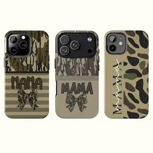 Camo "MAMA" Phone Case: Western Bow Cover Tough & Phone Case Suitable For iphone 17 pro case iphone 16 pro max case 15 14 13 12 11 & Samsung S25 S24 S23 Ultra Fe, cute pretty phone cases, TPU Shockproof phone case make it durable sturdy protective.