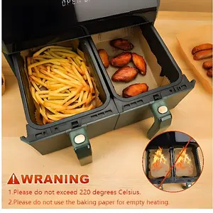 Non-Stick Air Fryer Baking Paper Liners, 50pcs & 100pcs, 8.66x5.51x1.77 Inches, High Temperature Resistant, Food Safe, Holiday Kitchen Essentials, Bakeware