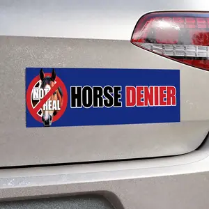 Horse Denier ( No Real) Car Magnet, Waterproof & Weatherproof, Horse Denier Gag Gift Car Magnet, Funny Bumper Magnet