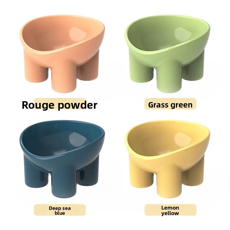 Cat Food Bowl, 15 Degree Elevated Slanted Stand Cat Feeding Bowls, Food Grade Large Mouth Anti-Crack Tilted Cat Bowl, Backflow Prevention, Dishwasher