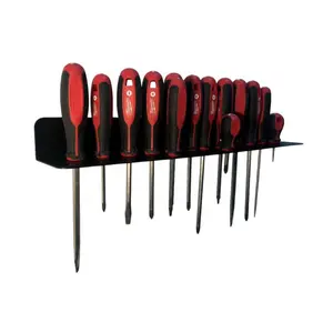 Milwaukee Screwdriver Rack 25-Tool Organizer Satin Black Steel Efficient Storage Solution for 25 Screwdrivers Includes Mounting Hardware