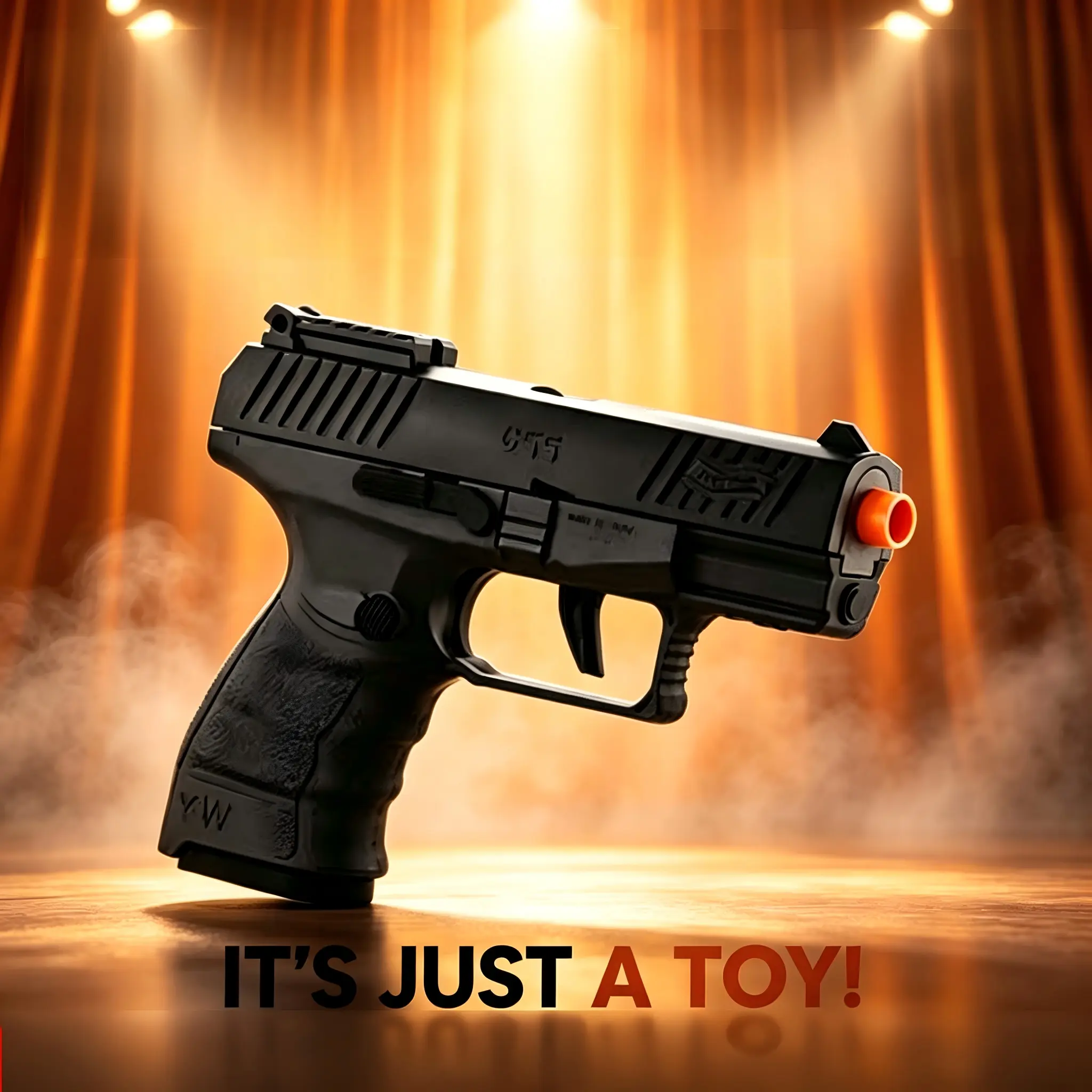 Electric Rechargeable Compact Splatter Ball Blaster Pistol with Safe Orange Tip, Backyard Play Shooting Toy Gift for Teen Boys Age 14+