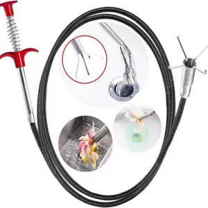 0.9m Four Claw Pipe Cleaner, Toilet Plunger Tool, Home Use Drain Cleaning Device, Efficient Sewer Deblocker, Essential Household Equipment, Drain Clog Remover