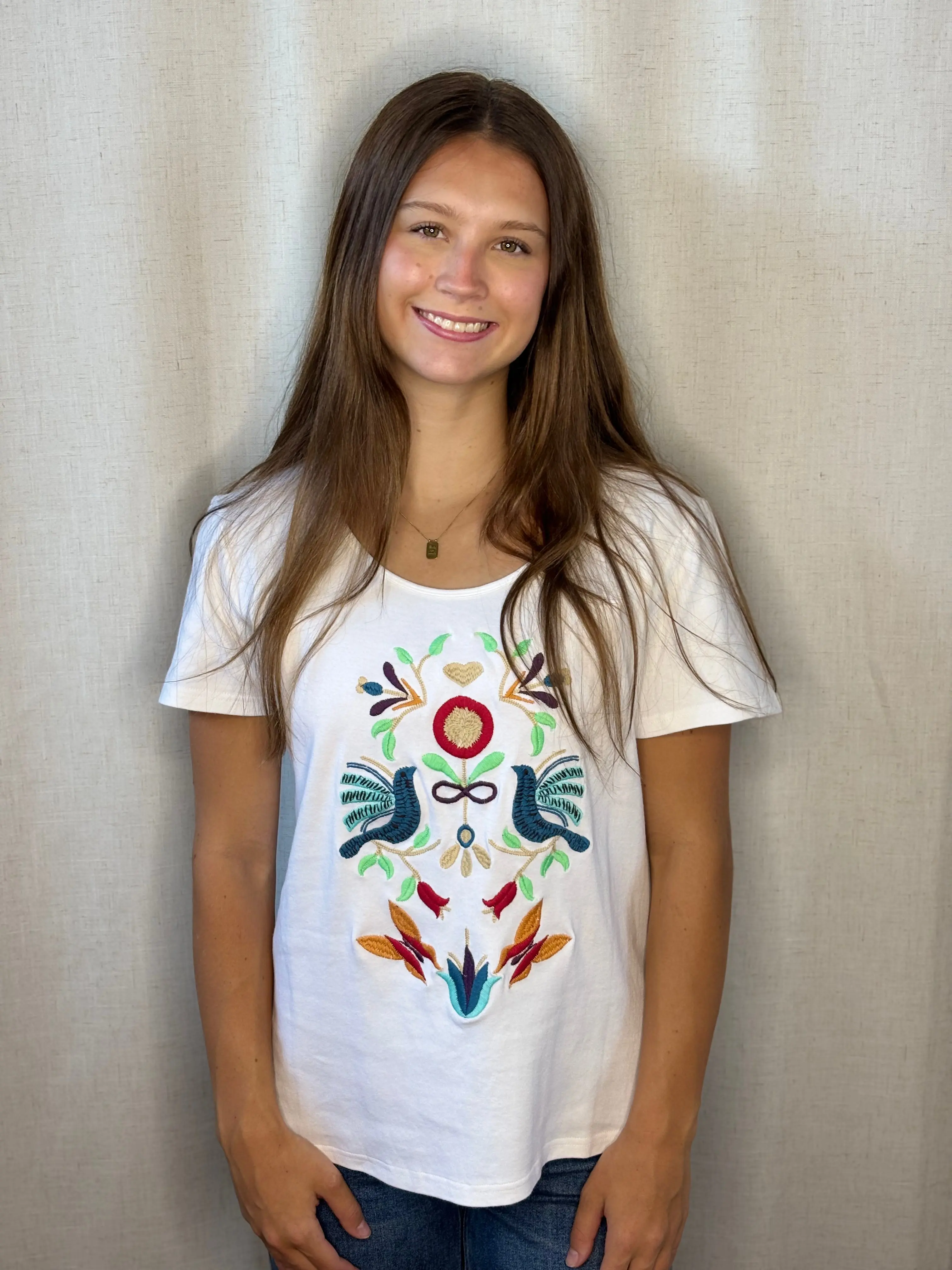 Birds & Butterflies Embroidered Tee
