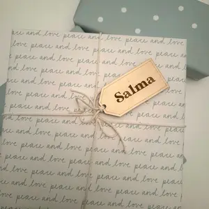 Personalized wood name gift tag