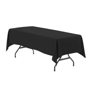 60 x 126 inch Polyester Rectangular Tablecloth Black