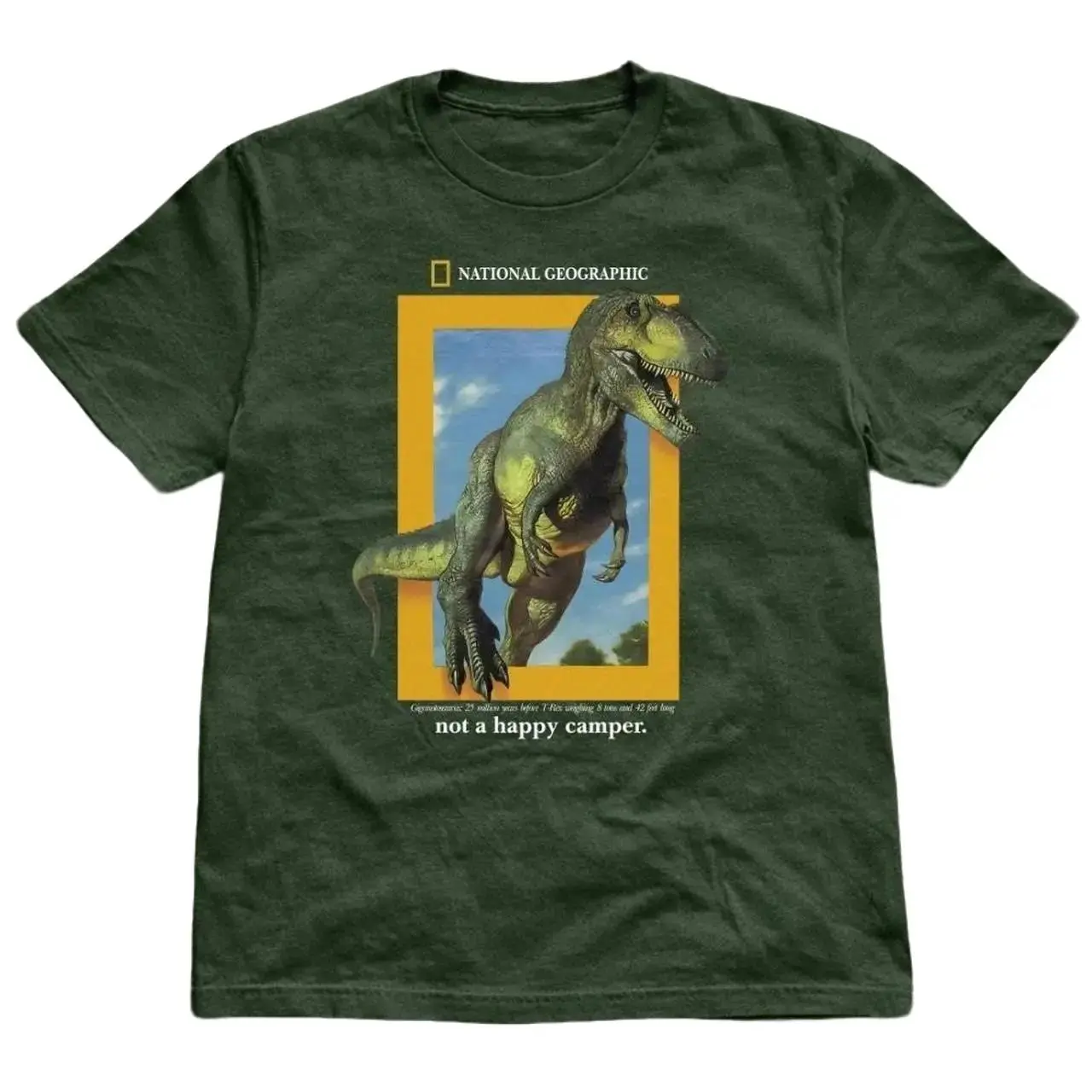 Retro National Geographic - Tyrannosaurus Rex Unisex T-Shirt, Vintage Funny Shirt, Graphic Tee Tops Underwear Crewneck Menswear T Shirt