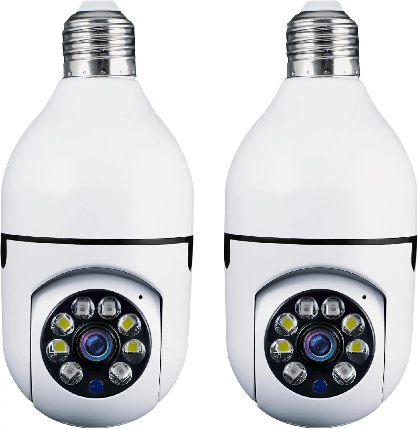 Sight Bulb Security Camera 2-Pack Two Way Talk 1080p HD Video WiFi Smart Indoor Outdoor Night Vision 360 Degree Motion Detection Easy Install Free App