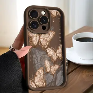 Vintage Butterfly Design-Themed Phone Case, high quality protective phone case, suitable for iPhone 17/16/15/14/13/12/11 Pro, Plus, Pro Max, Mini, X, XS,XSMAX, XR and other series, shockproof, lightweight, Protection, TPU material.