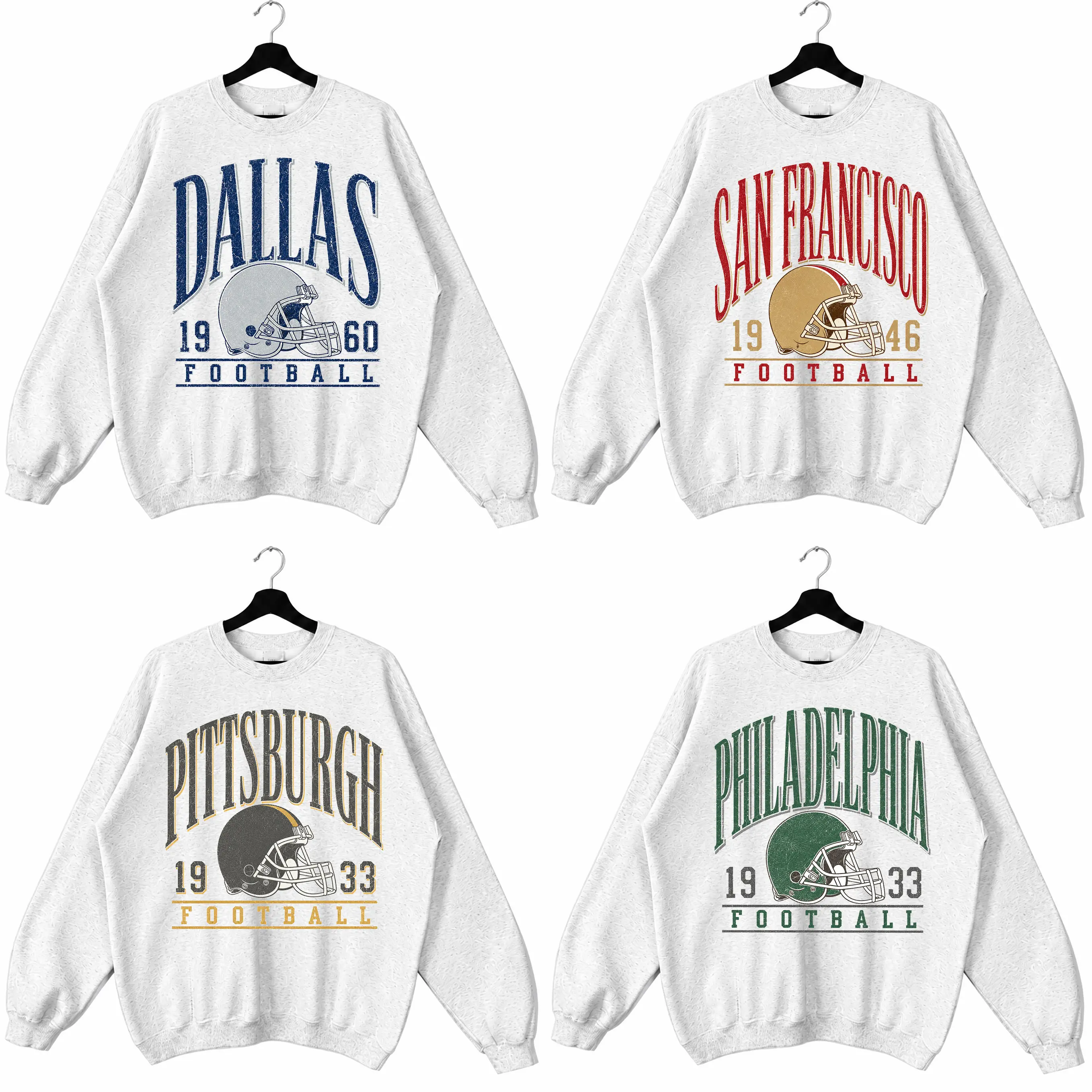 Vintage All Team Football Crewneck Sweatshirt, Hometown Football Game Day Pullover, Vintage Football Throwback Graphic, Gift For Fans