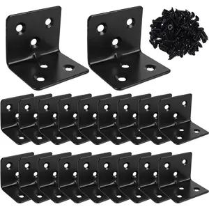 20 count Corner Braces Heavy Duty Stainless Steel L Shape Brackets 1.2"x 1.2" x 1.5" (30x30x38mm),90  Joint Right Angle L Bracket for  Shelves Cabinet Furniture