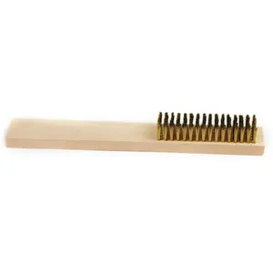 Wire Brush with Wood Handle Copper Wire Scratch Brush for Cleaning Rust