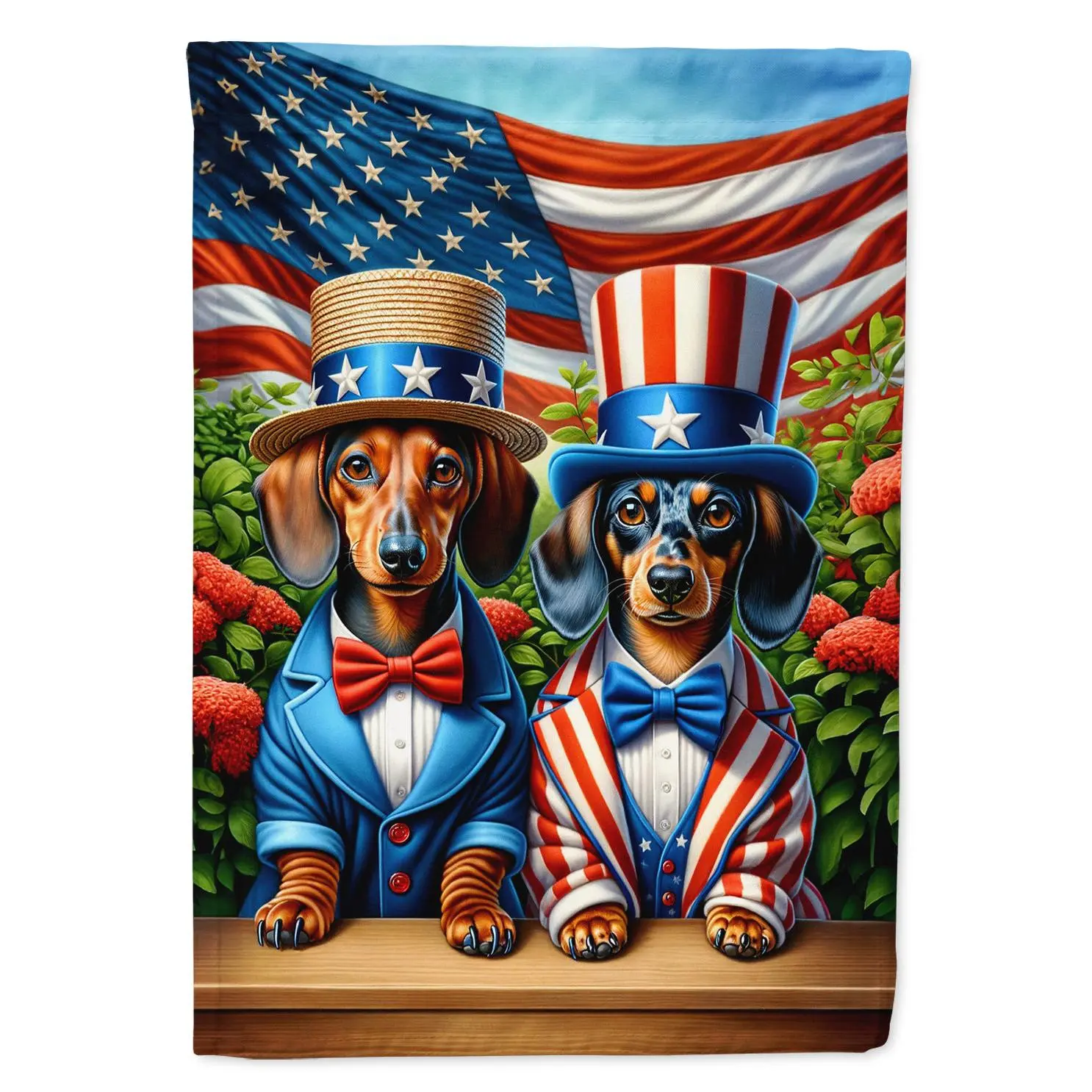All American Dachshund Garden Flag