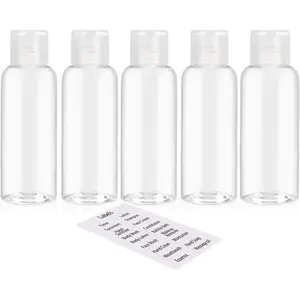5 Pack 3.4oz Empty Plastic Travel Bottles for Toiletries TSA Approved Leak Proof Squeezable Travel Size Containers Travel Essentials Accessories, clear
