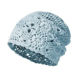 Crochet Floral Beanie Hat