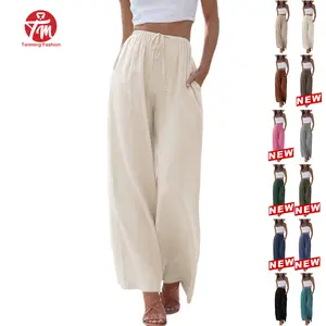 Tanming Viral 2026 Palazzo Pants for Women - Beach to Street Wide Leg + Pockets | Lightweight Summer Trousers Maxi Style Womenswear Chic Comfy Basic Minimalist Bottom