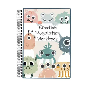 Cute Monster Emotion Regulation Workbook, Kids Feelings Management Spiral Journal, Fun Learning Tool for Children, Educational Activity Book