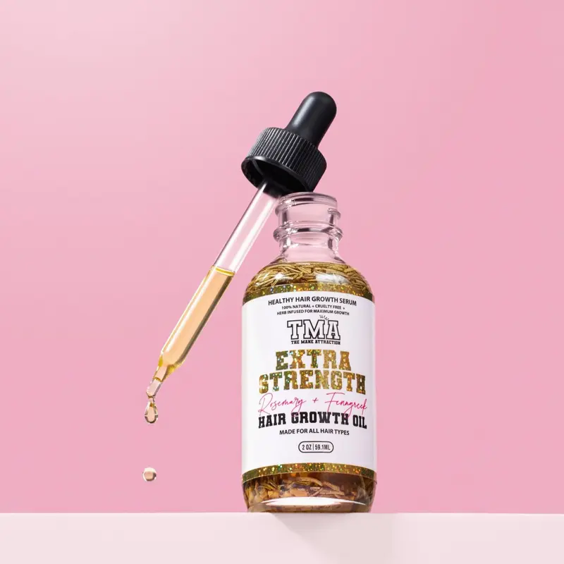 Extra Strength Rosemary & Fenugreek Herbal Hair Growth Oil 2oz  for All Hair Types Natural Ingredients Haircare, Rosemary Scalp Oil, Hair Products